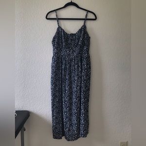 Old Navy Blue and White Floral Midi Dress